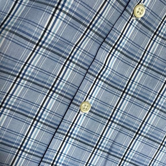 Banana Republic Men’s blue plaid button down shirt slim fit large - Picture 5 of 6